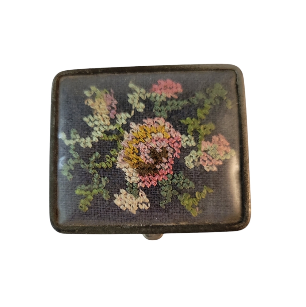 Vintage Petit Point Compact 2" Square